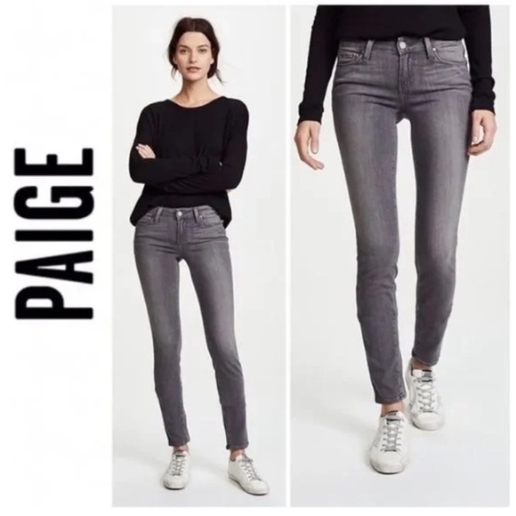 PAIGE Women's Charcoal Skinny Jeans - Picture 1 of 9